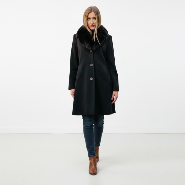 Loro Piana Superfine Wool Coat - Detachable Fox Collar