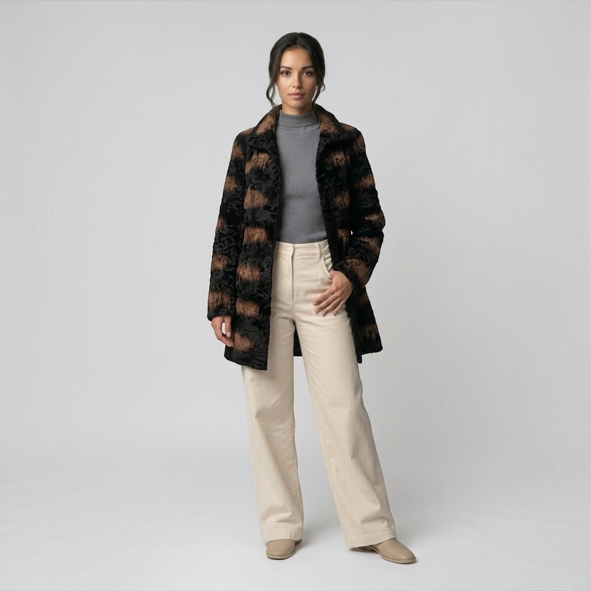 Black Brown Ombre Swakara Jacket