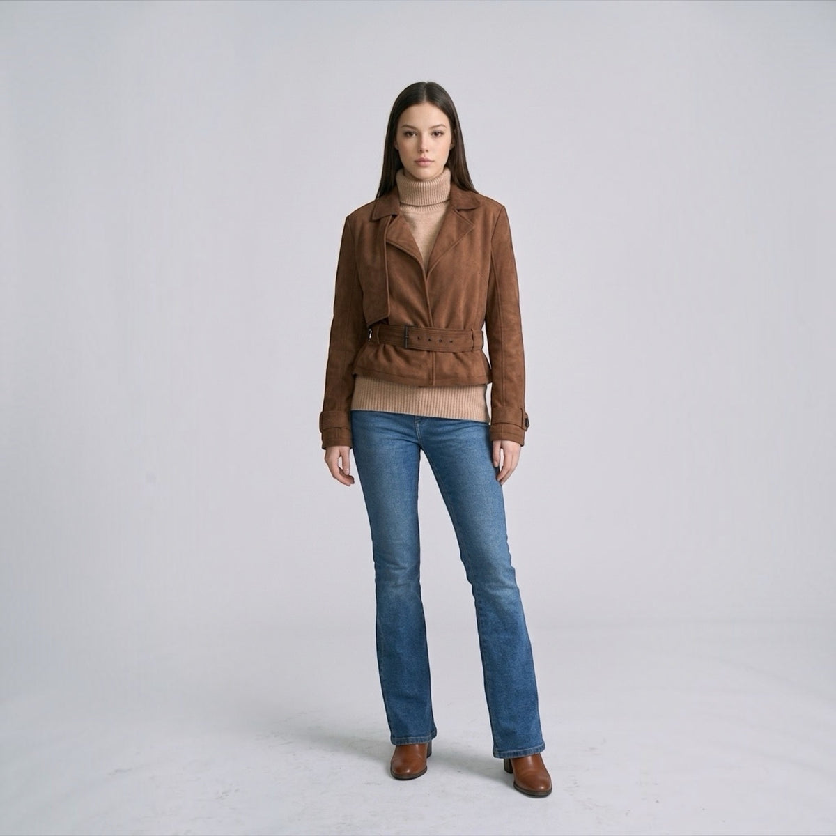 Soft Suede Belted Jacket