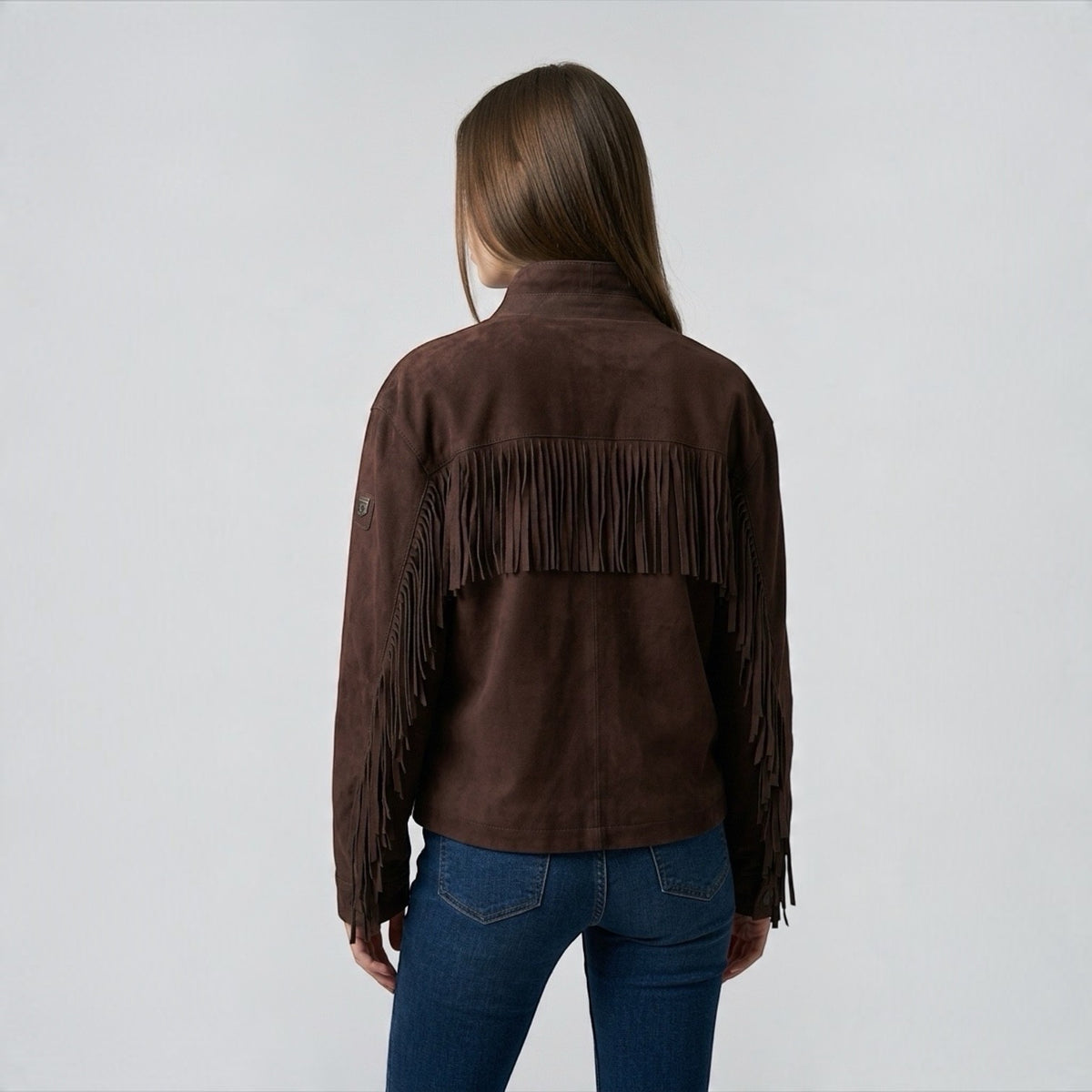 Suede Fringe Shirt Jacket