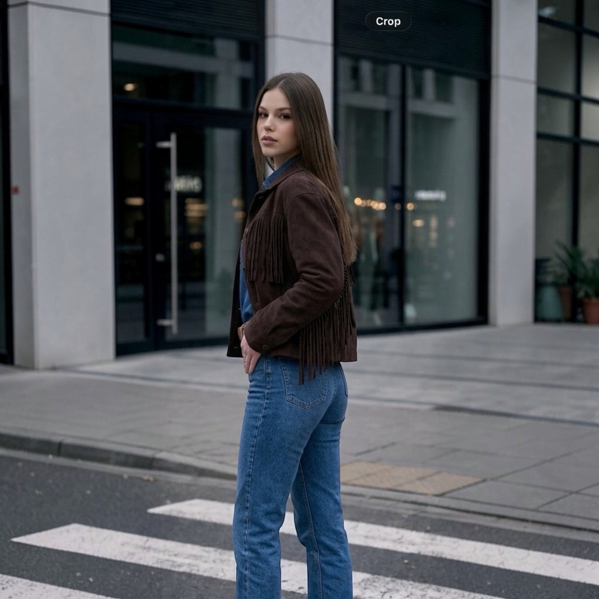 Suede Fringe Shirt Jacket