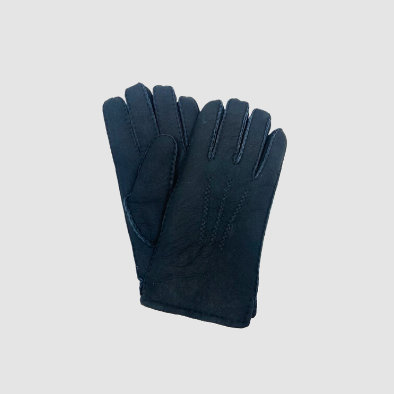 Men's Handstiched Black shearling Gloves