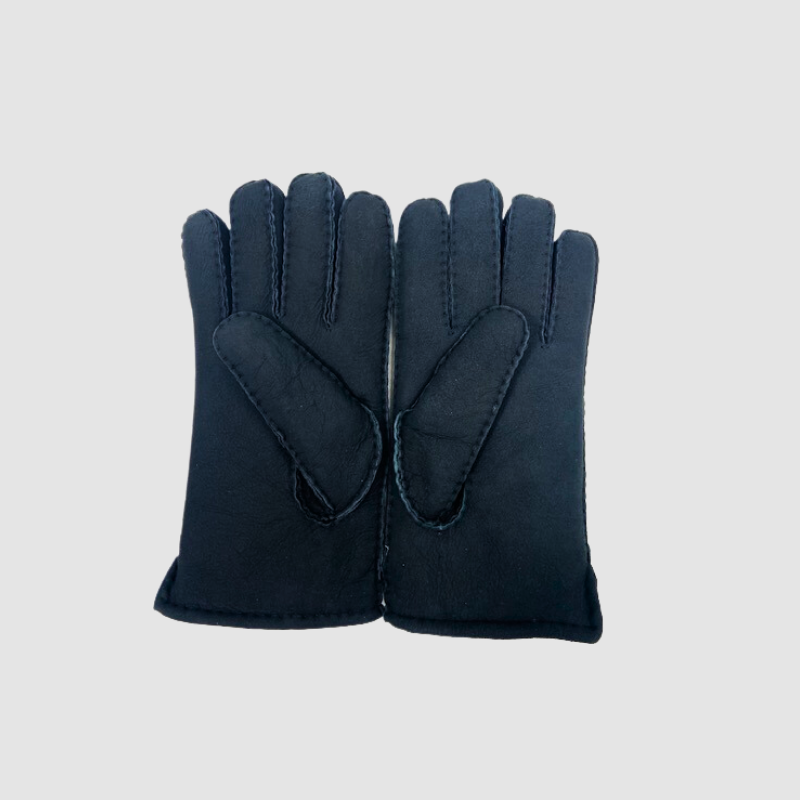 Men's Handstiched Black shearling Gloves