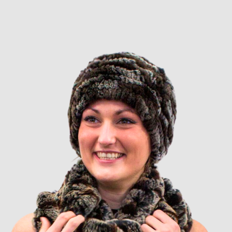 Rex Rabbit Knit Hat - Fox Pom Pom