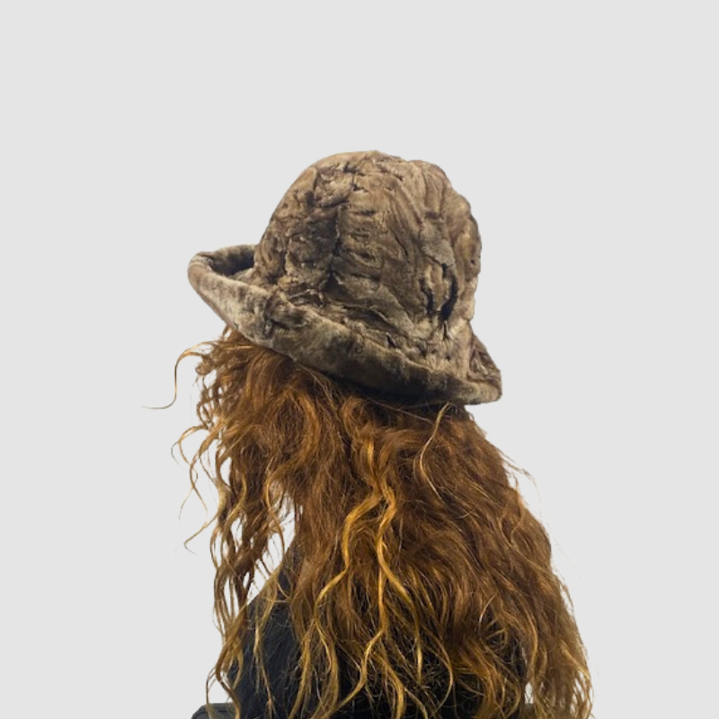 Sculptured Beige Mix Mink Bucket Hat