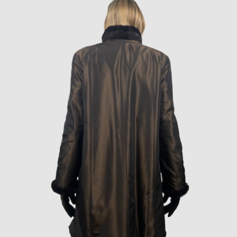 Sheared Mink Section 3/4 - Reversible to Taffeta