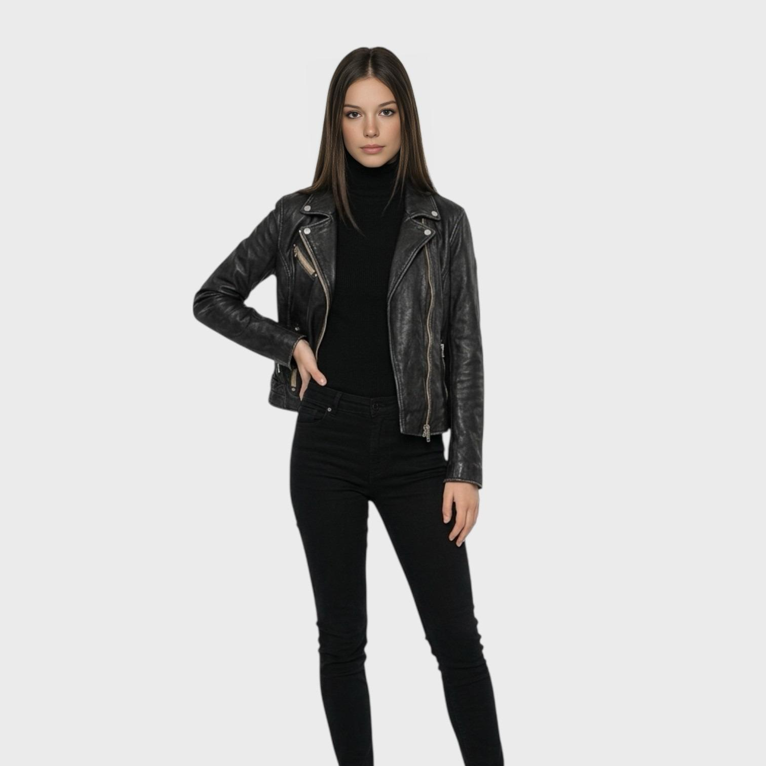 Sofia RF Leather Jacket By Mauritius