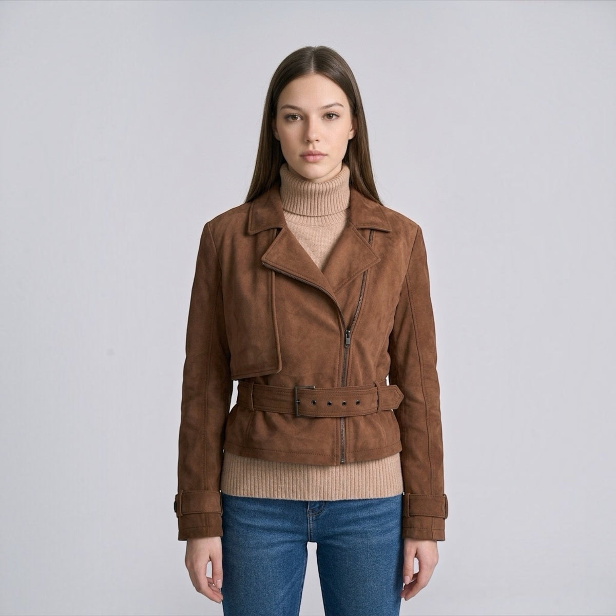 Soft Suede Belted Jacket