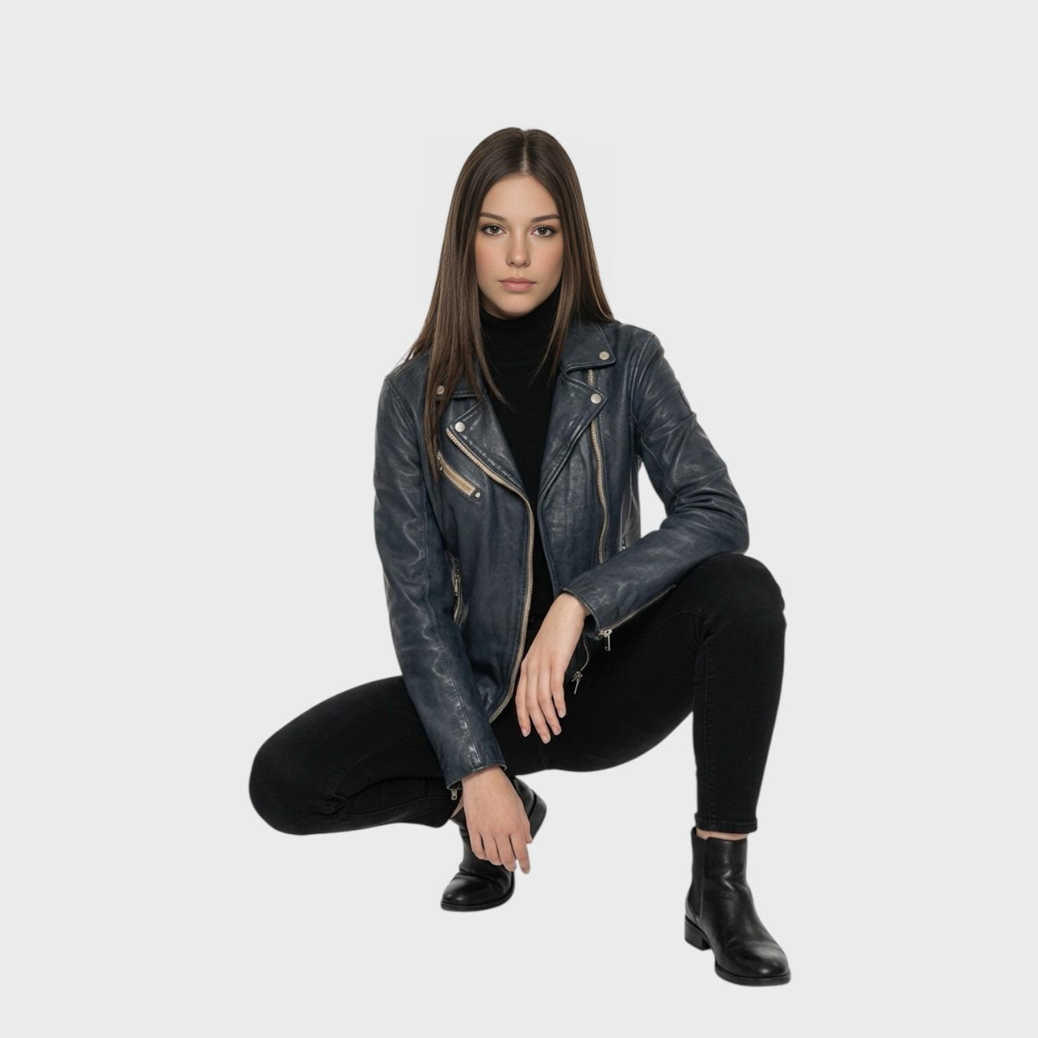 Sofia RF Leather Jacket By Mauritius