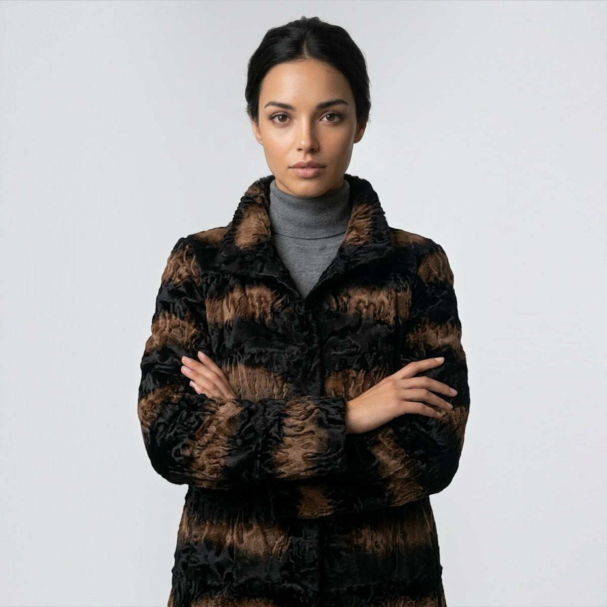 Black Brown Ombre Swakara Jacket