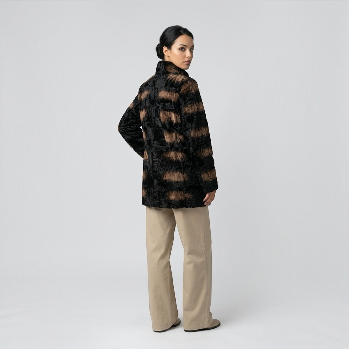 Black Brown Ombre Swakara Jacket