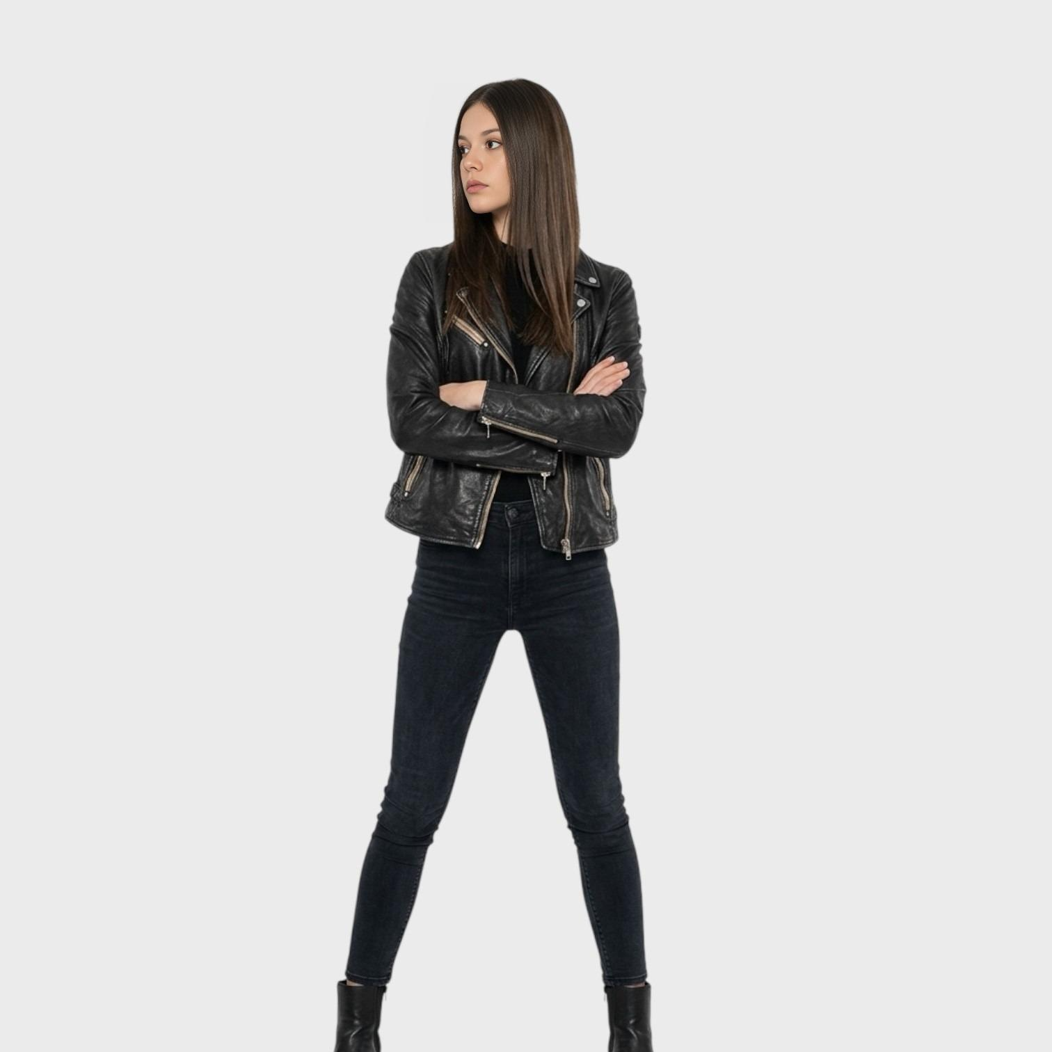 Sofia RF Leather Jacket By Mauritius