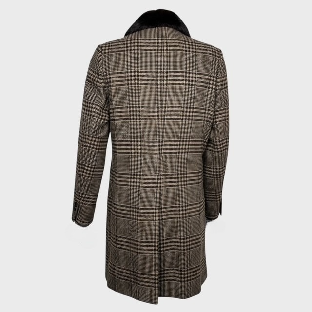 Cashmere & Wool Men's Double Breasted Coat - Mink Collar