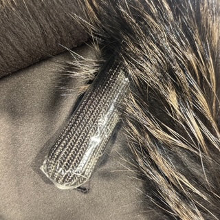 Silver Fox Collar with Clip-Dark Taupe