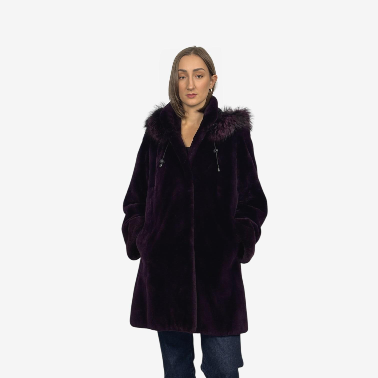 Sheared Beaver Dyed Jacket - Detachable Hood Fox Trim
