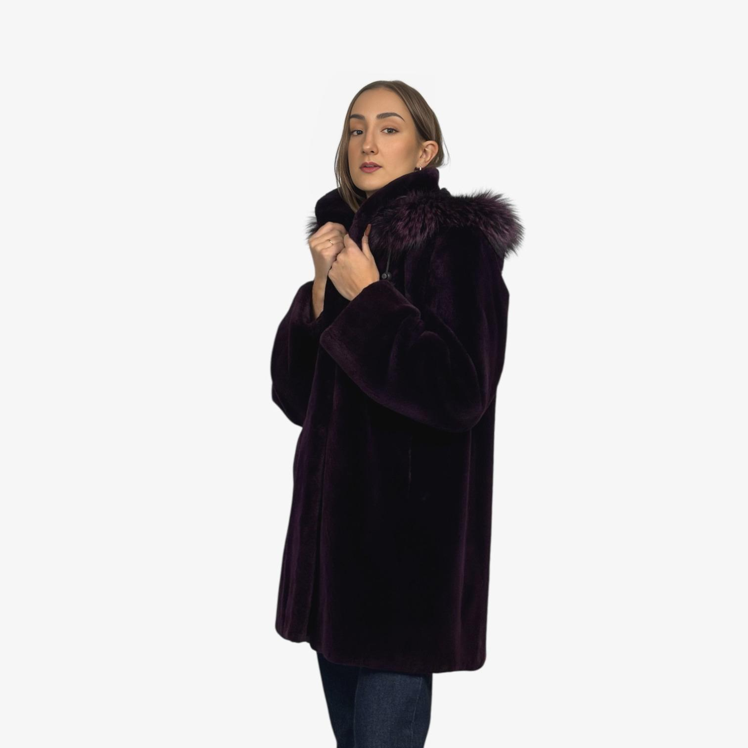 Sheared Beaver Dyed Jacket - Detachable Hood Fox Trim