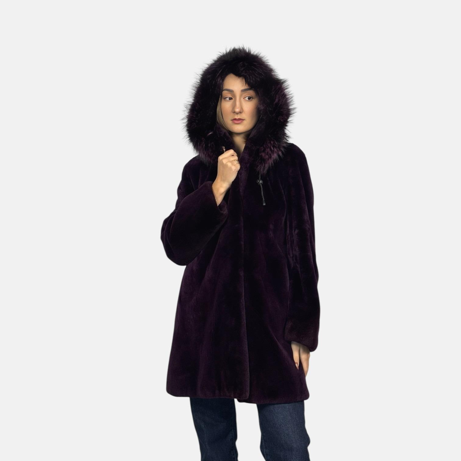 Sheared Beaver Dyed Jacket - Detachable Hood Fox Trim