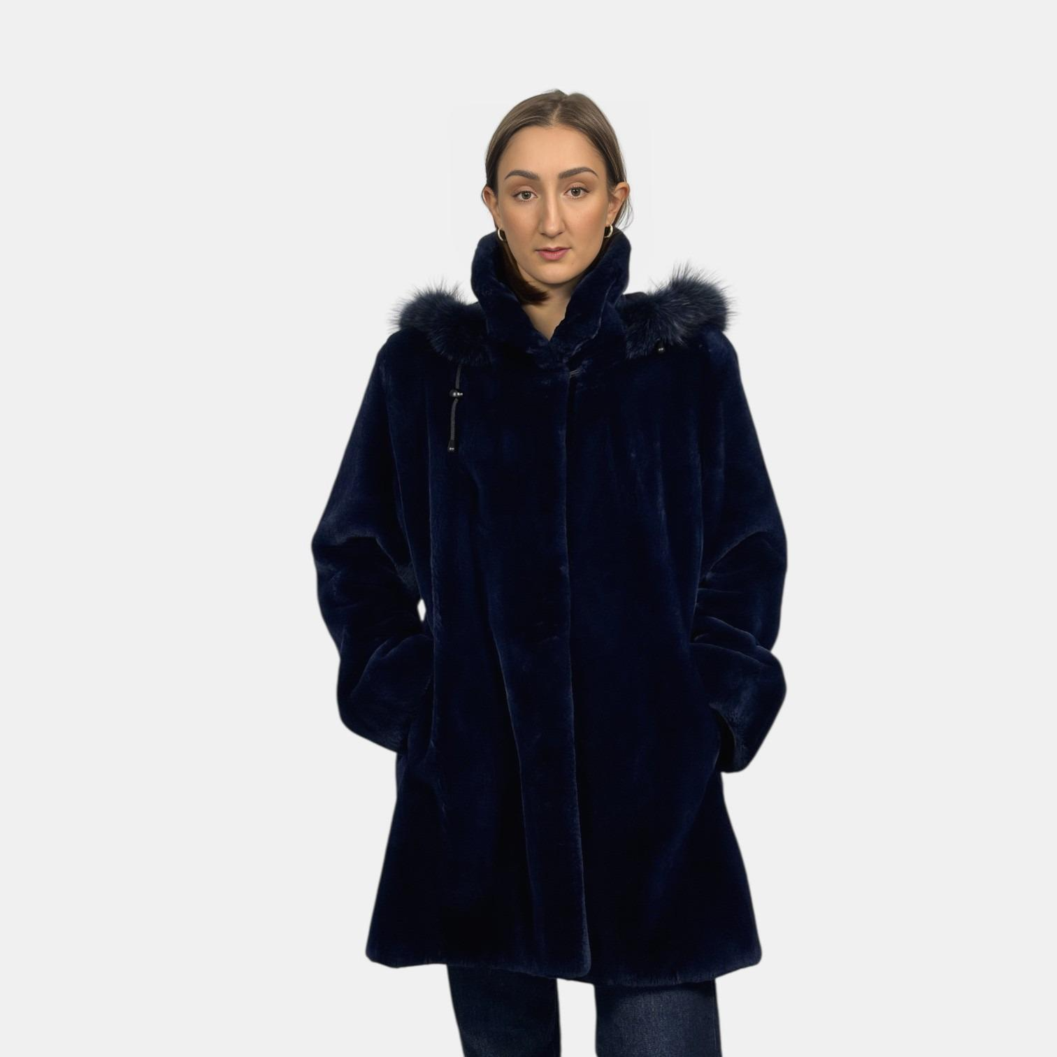 Sheared Beaver Dyed Jacket - Detachable Hood Fox Trim