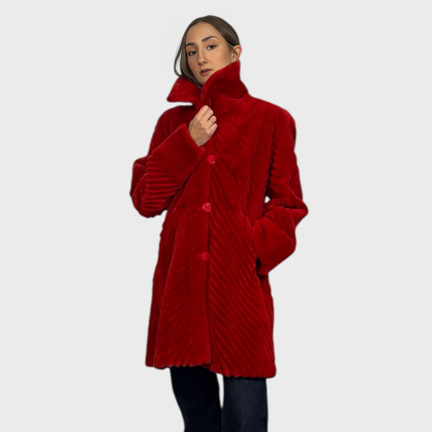 Sheared & Grooved Beaver Jacket - Reversible to Taffeta