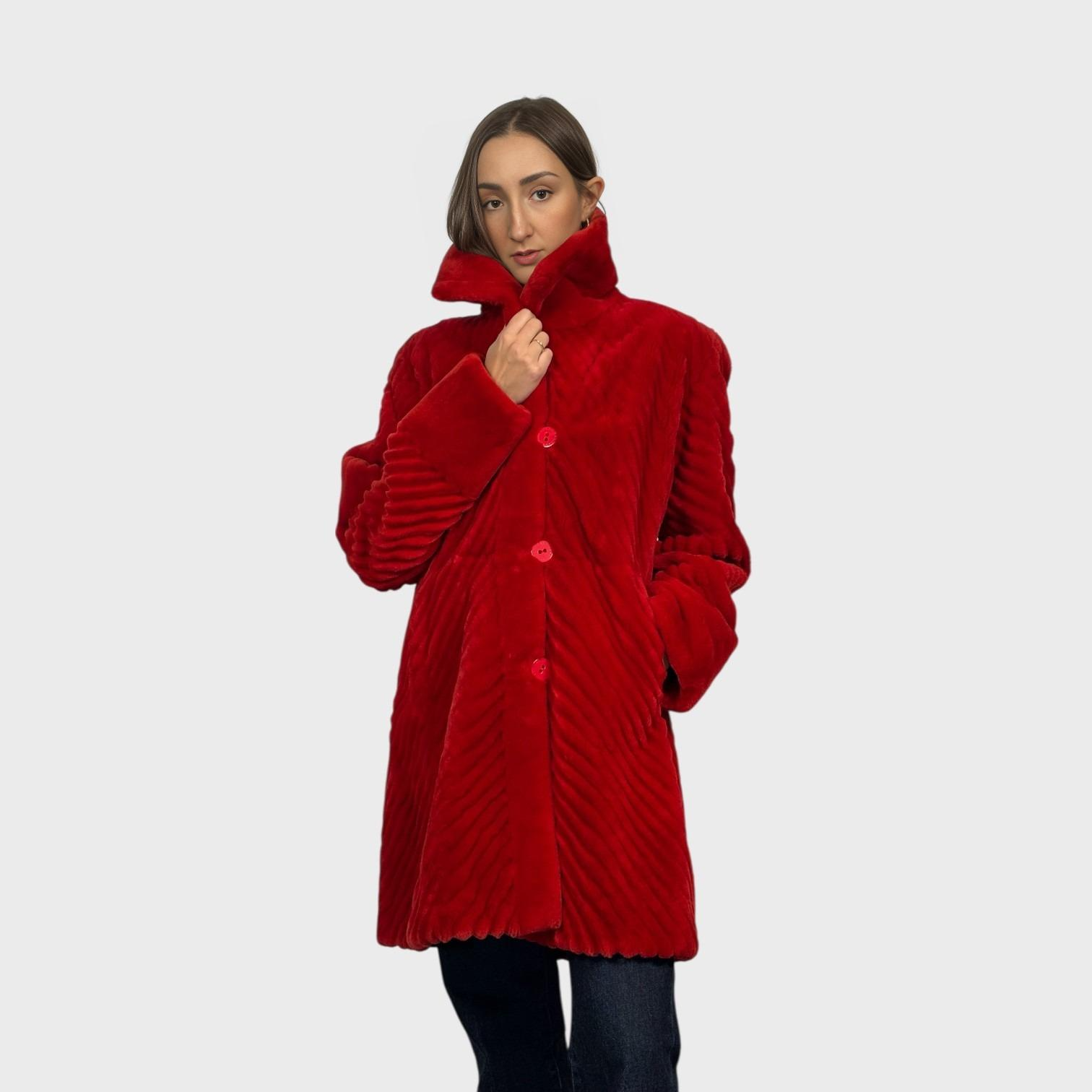 Sheared & Grooved Beaver Jacket - Reversible to Taffeta
