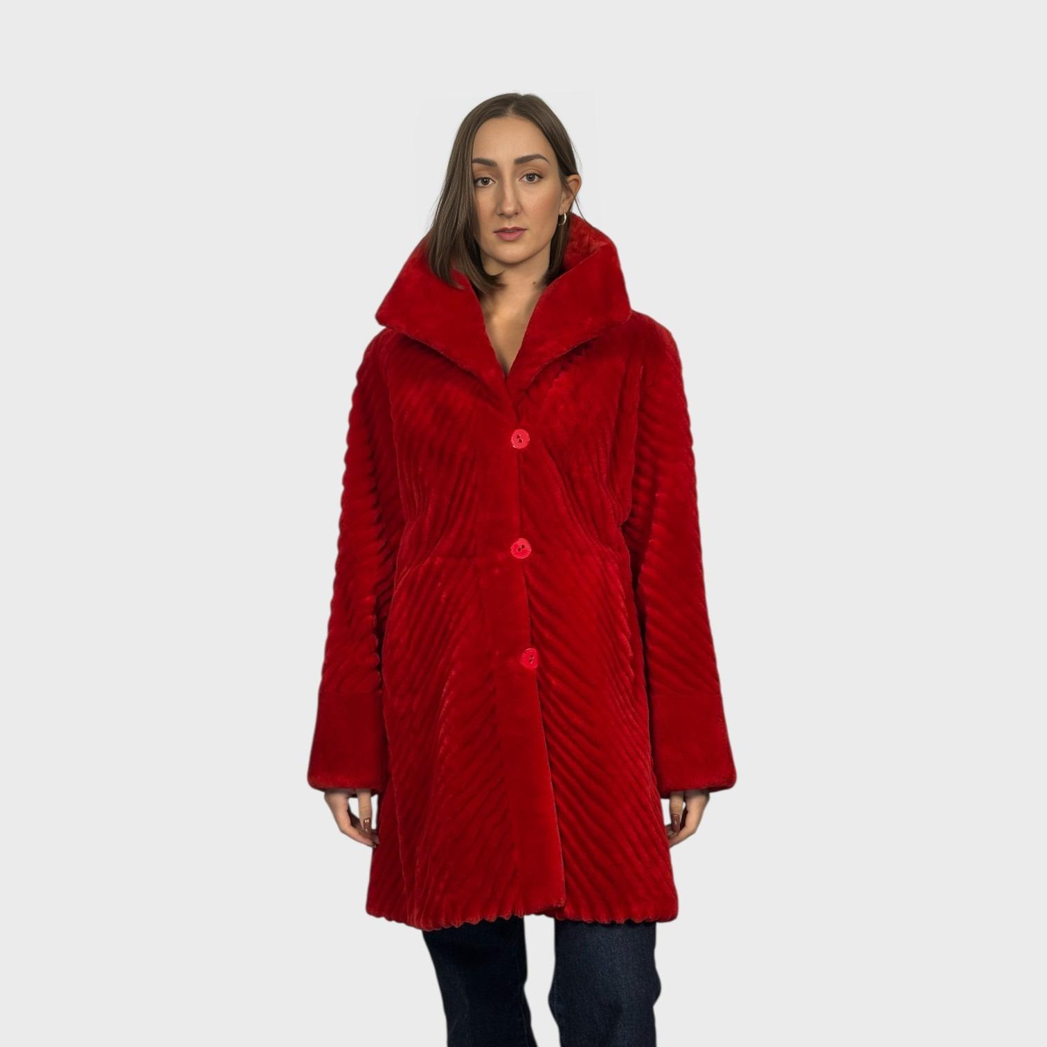Sheared & Grooved Beaver Jacket - Reversible to Taffeta