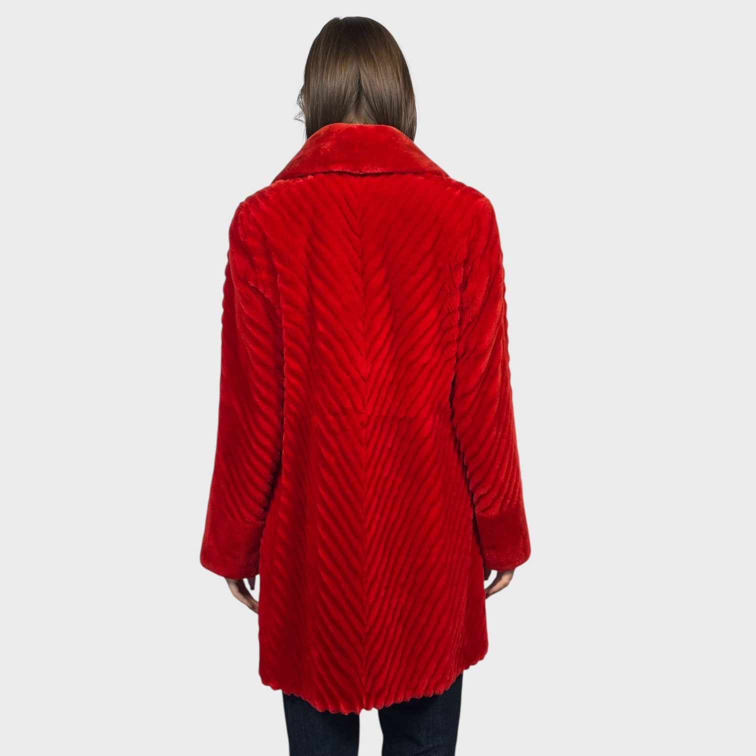 Sheared & Grooved Beaver Jacket - Reversible to Taffeta