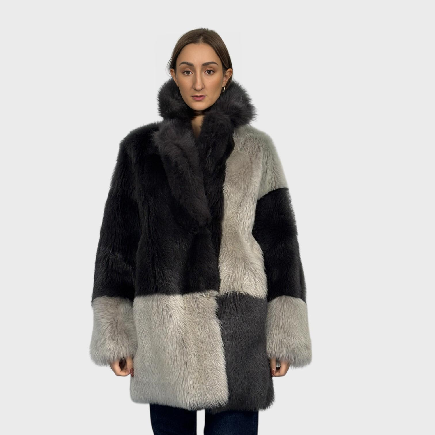 Alabaster Suede Toscana Shearling Jacket Reversible