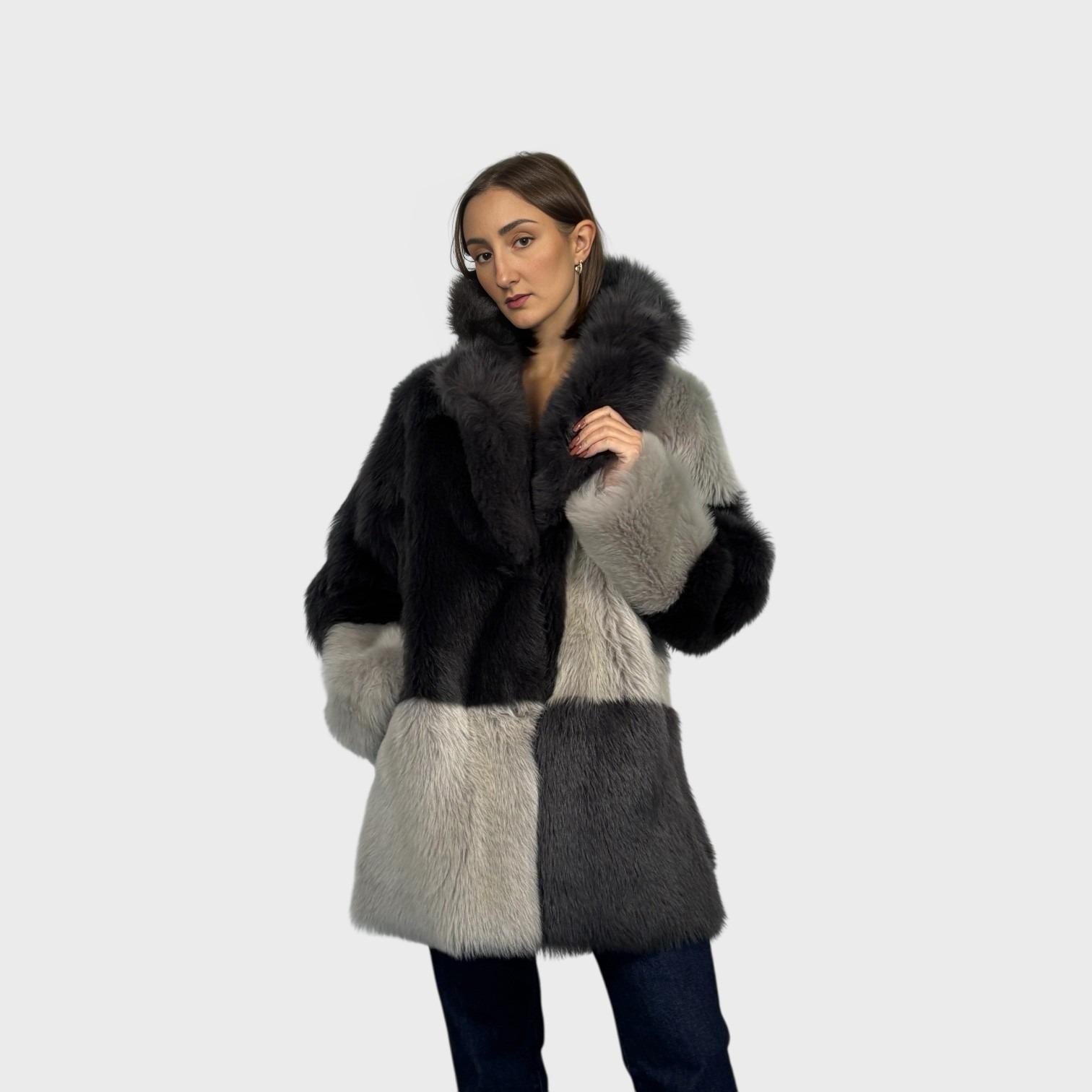 Alabaster Suede Toscana Shearling Jacket Reversible