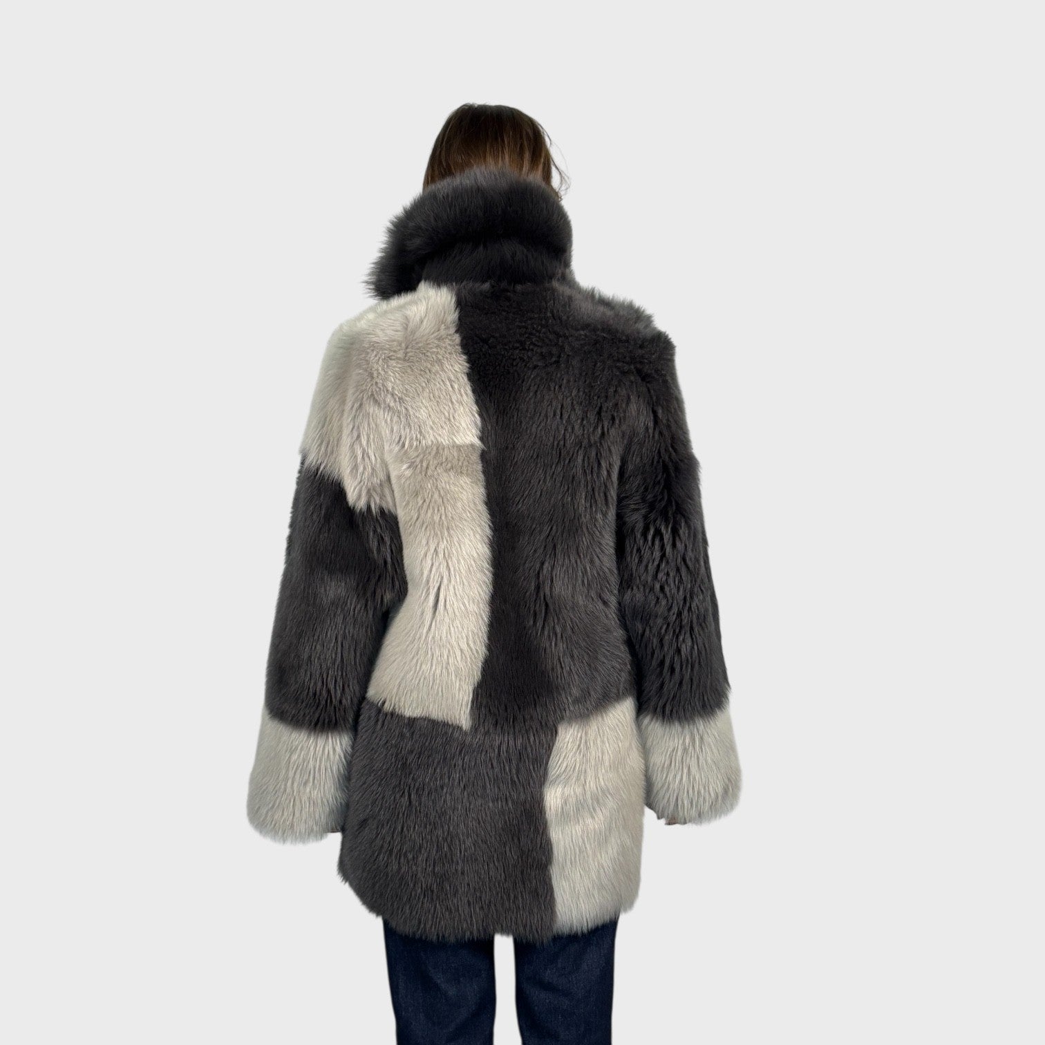 Alabaster Suede Toscana Shearling Jacket Reversible