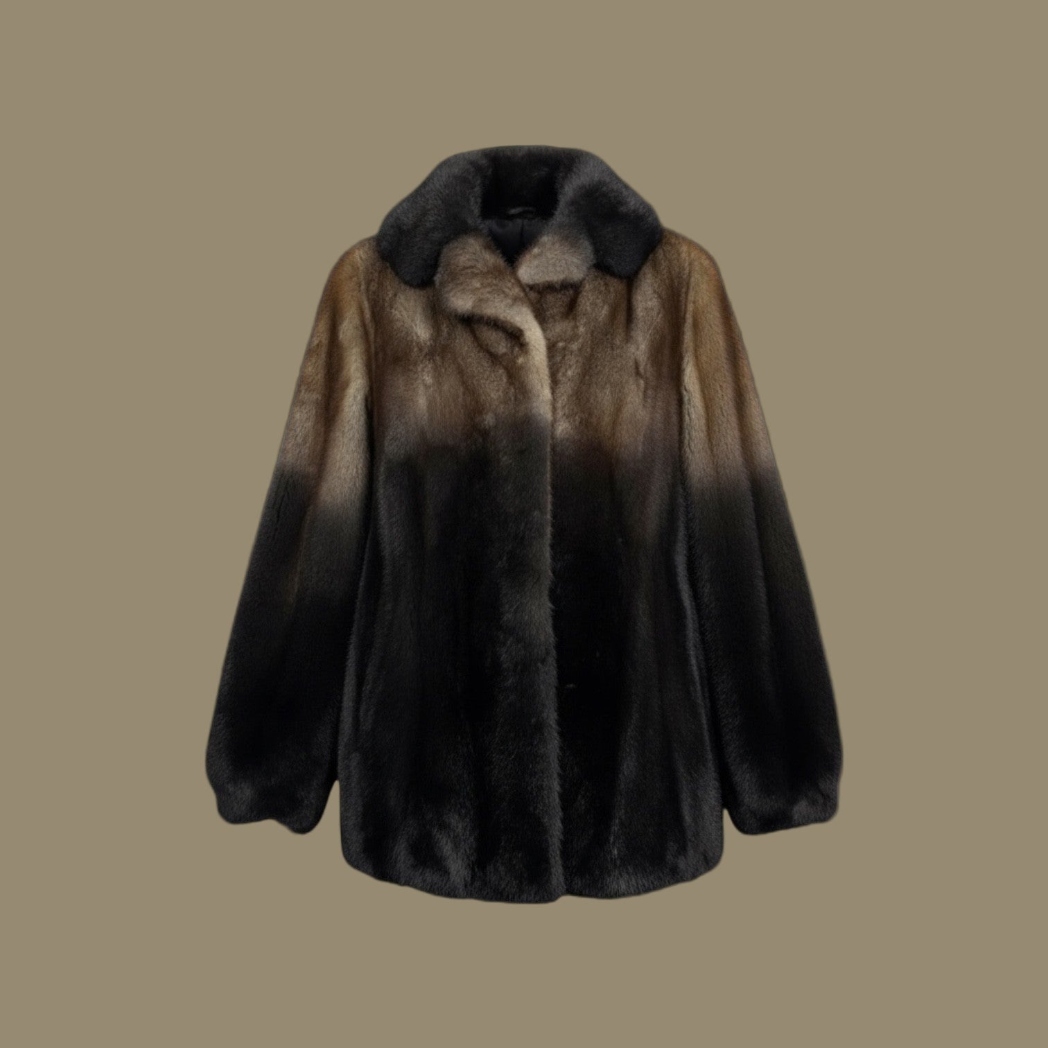 Grey Black Degrade Mink Jacket