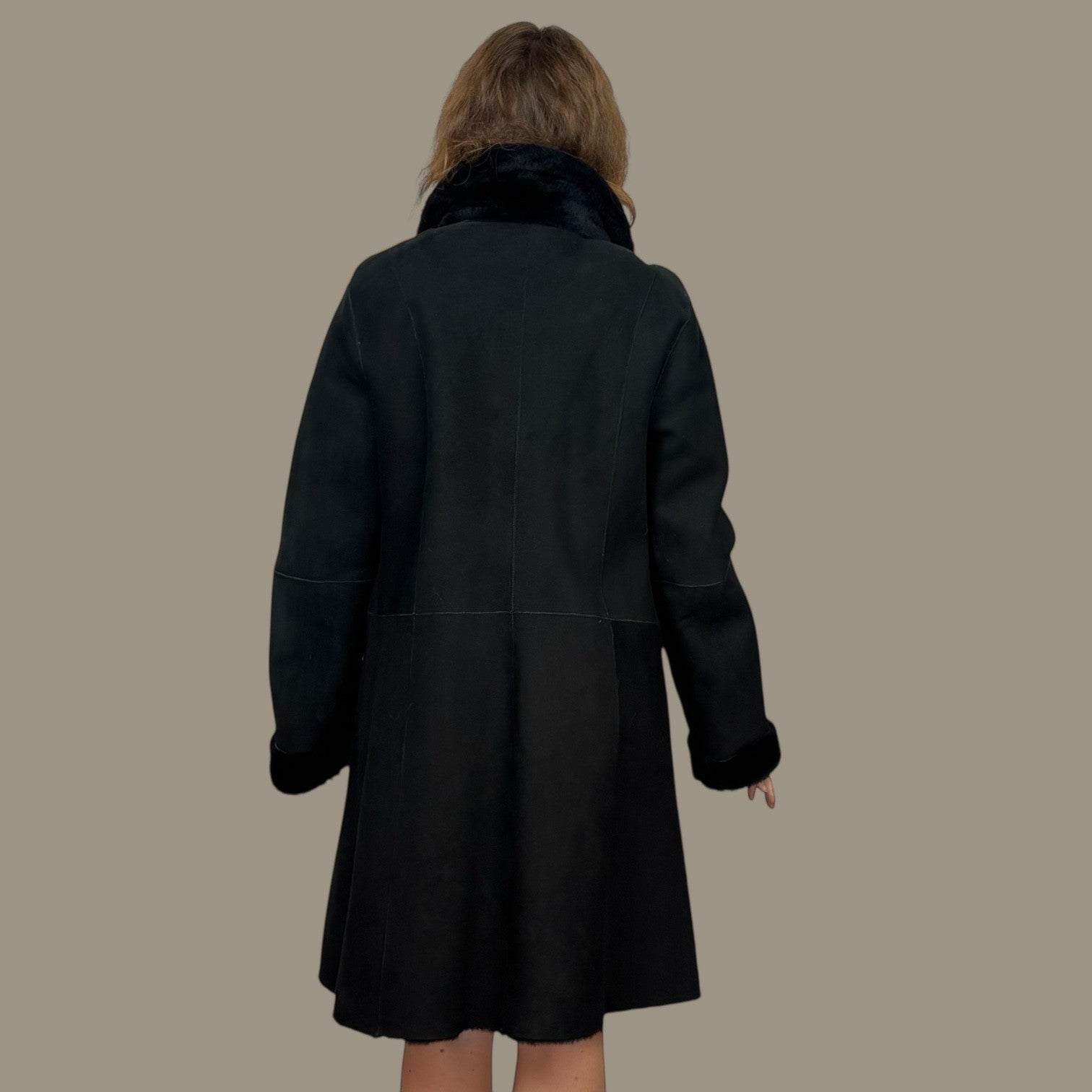 Black Jet Suede Shearling Jacket