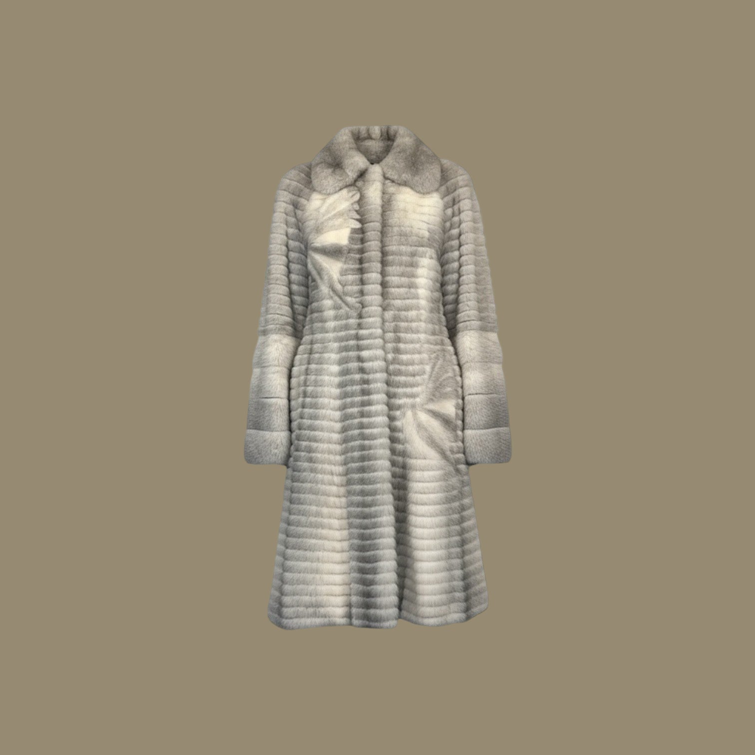 Sapphire Cross Mink & Suede Horizontal Coat