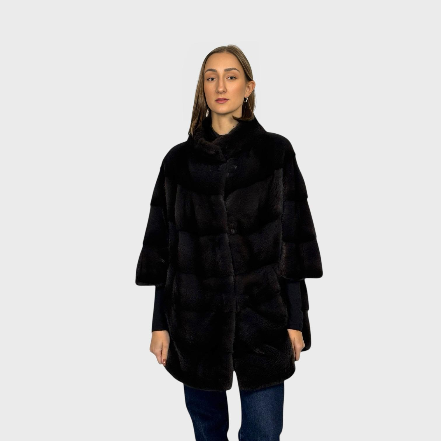 Aurora dyed Horizontal Mink Jacket