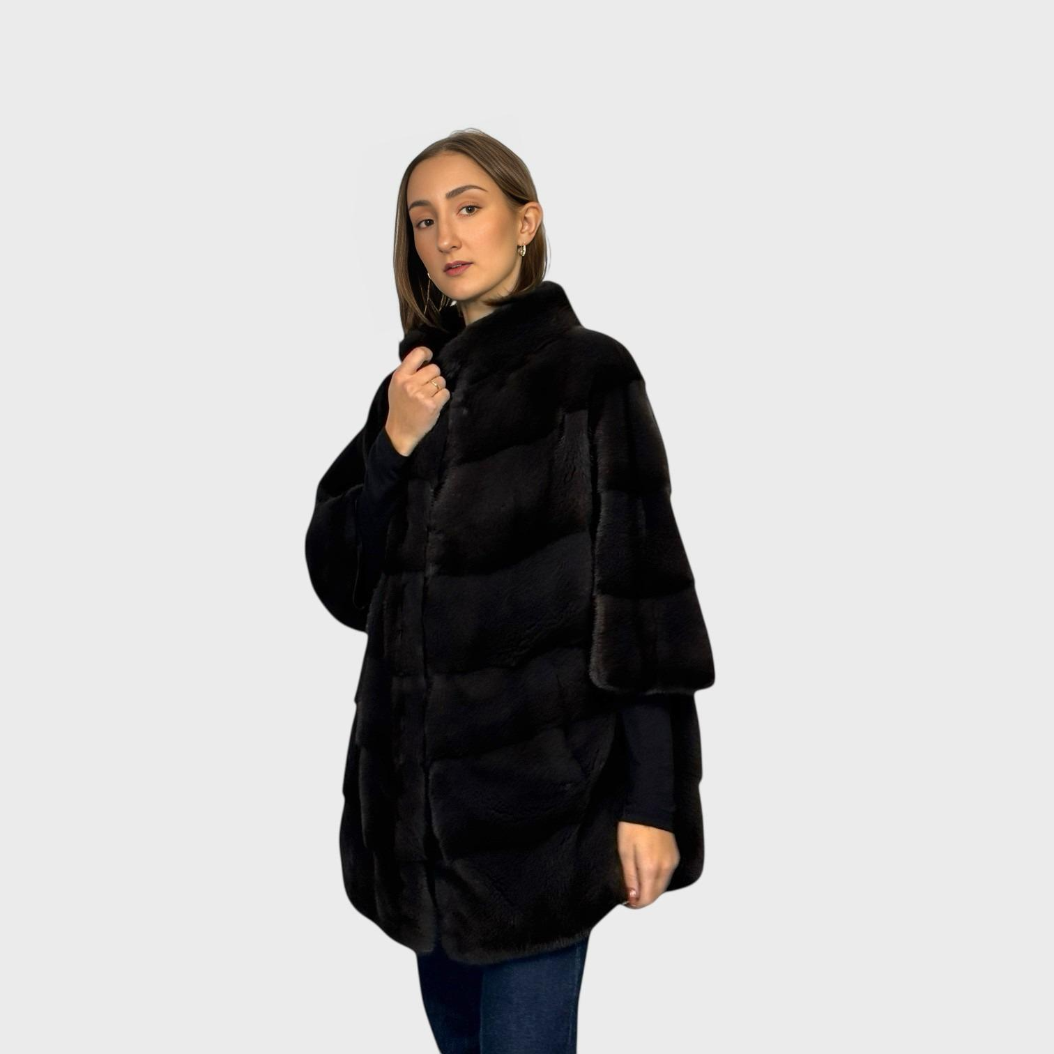 Aurora dyed Horizontal Mink Jacket