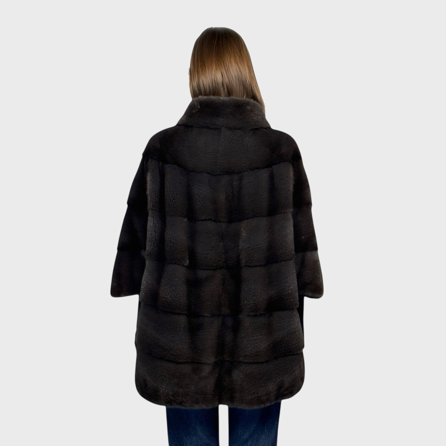 Aurora dyed Horizontal Mink Jacket