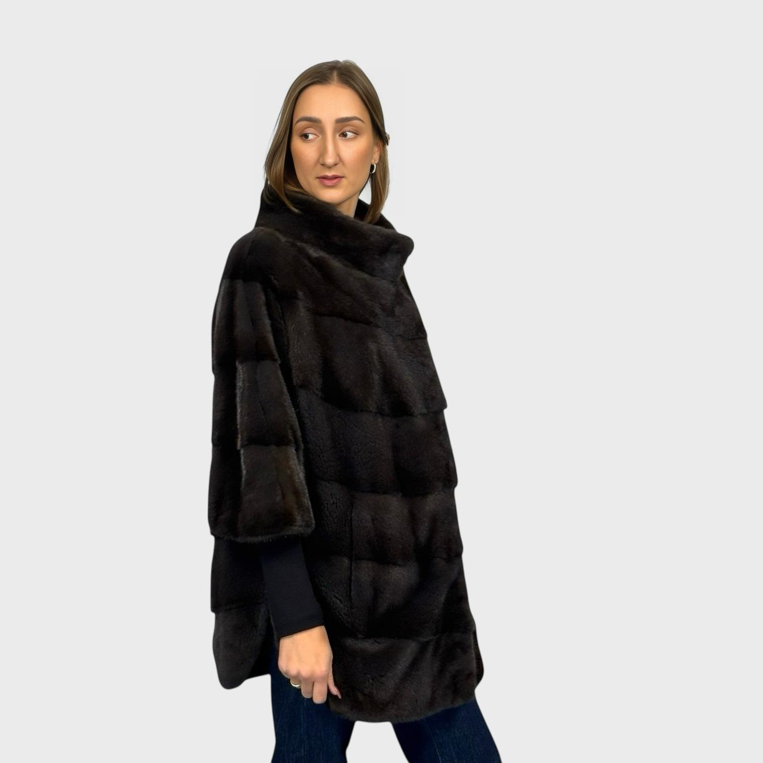 Aurora dyed Horizontal Mink Jacket