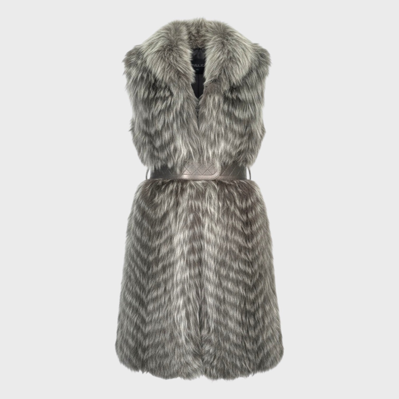 Silver Fox Long Vest - Belted
