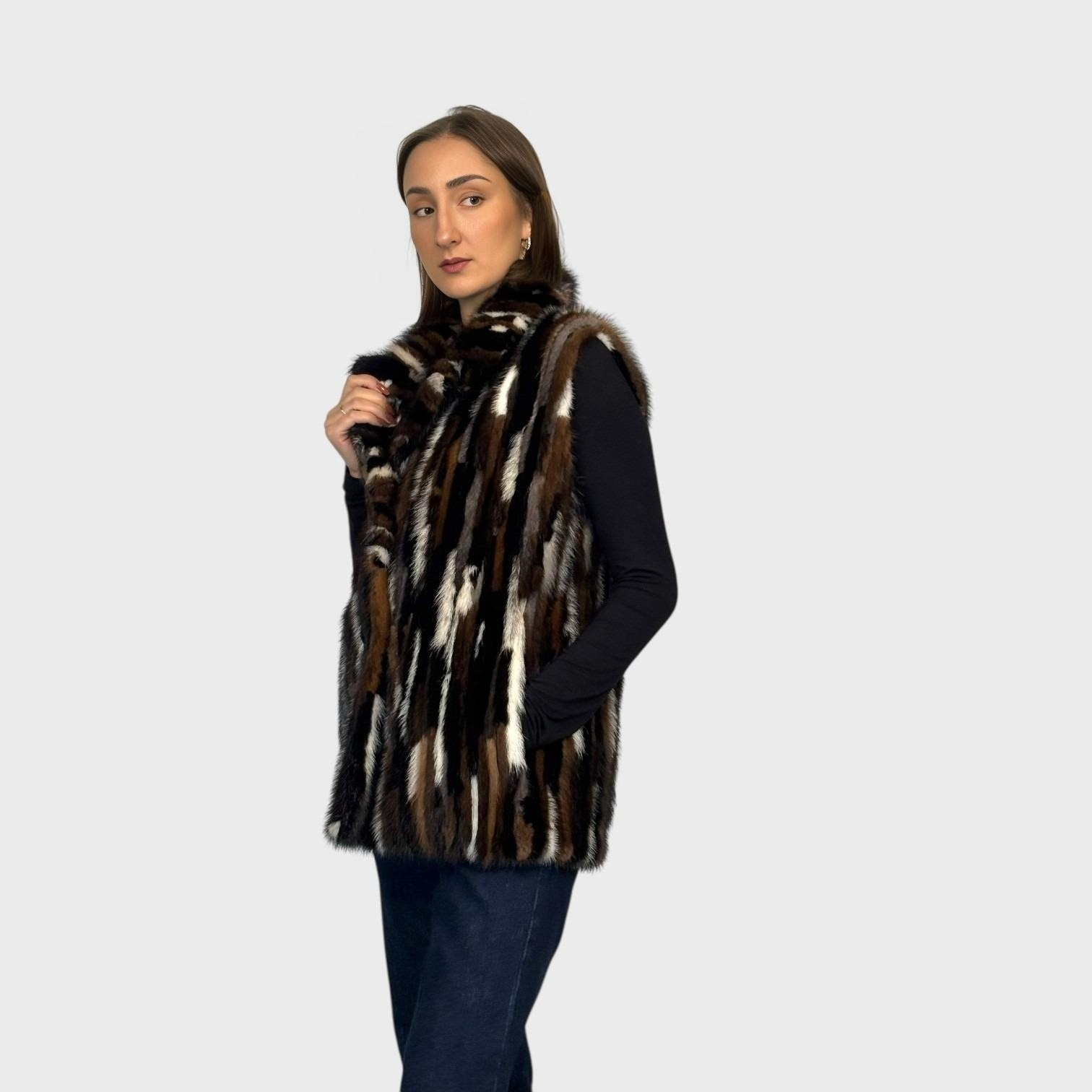 Three Color Mink Vest