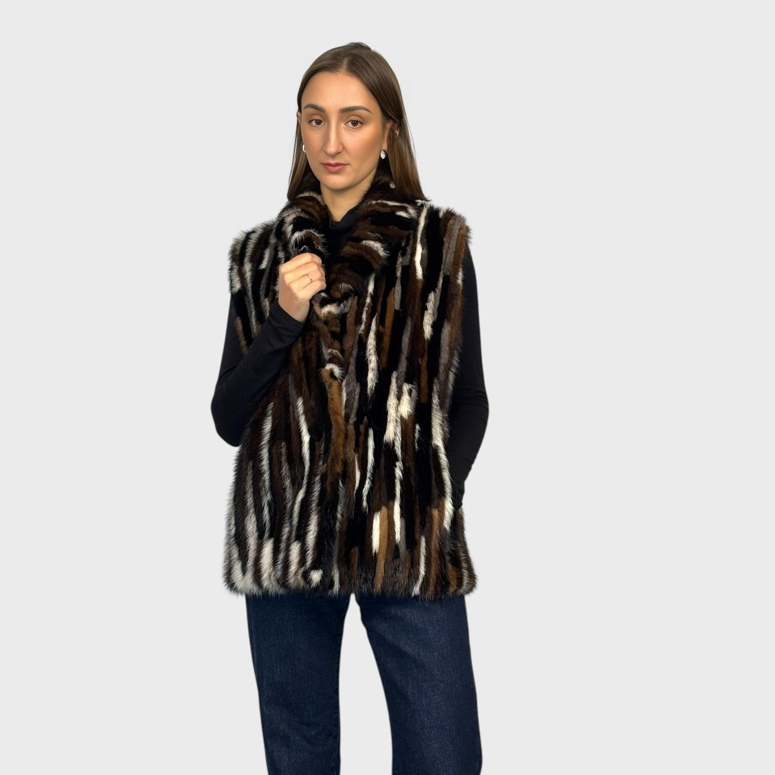 Three Color Mink Vest