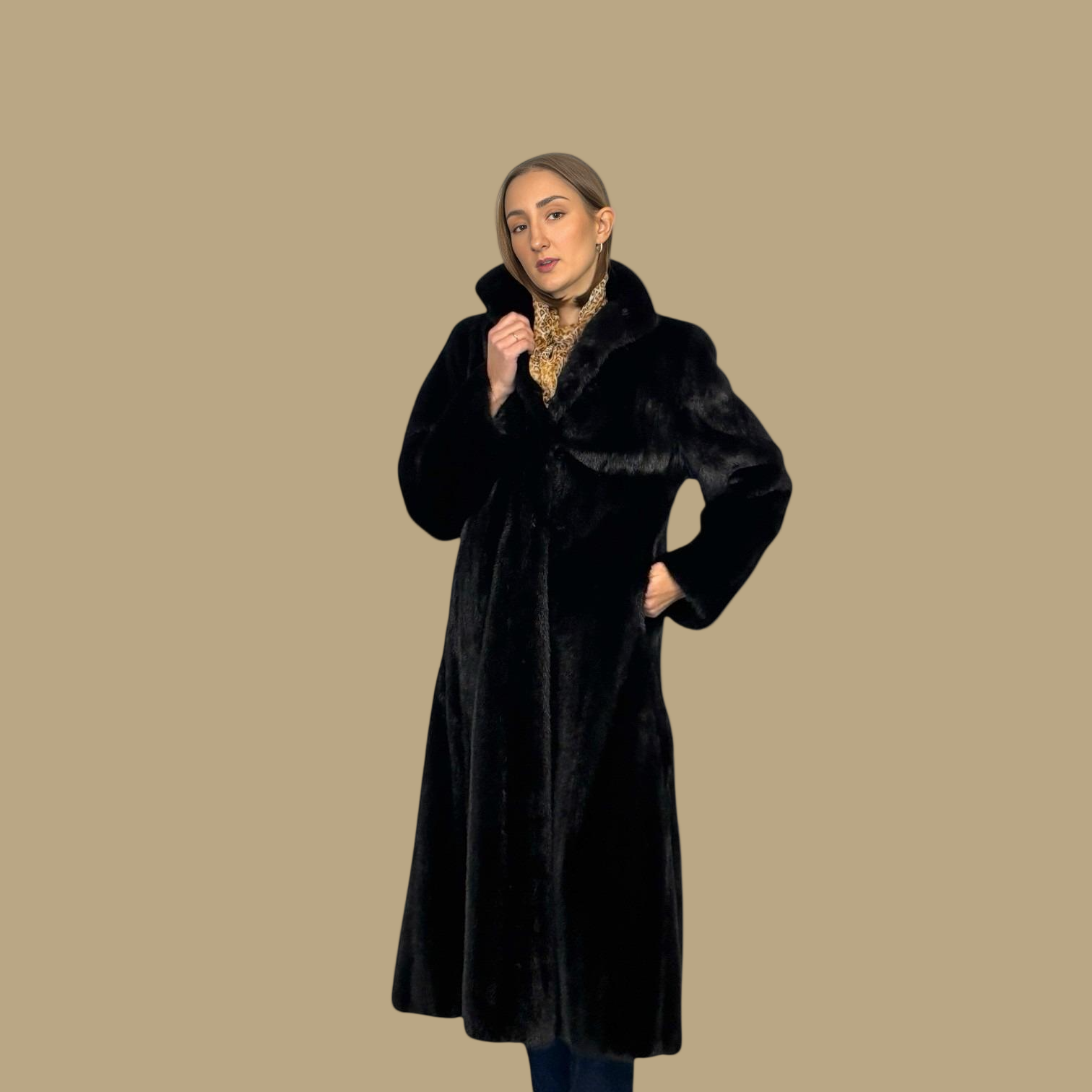 Dark Ranch Petite Mink coat
