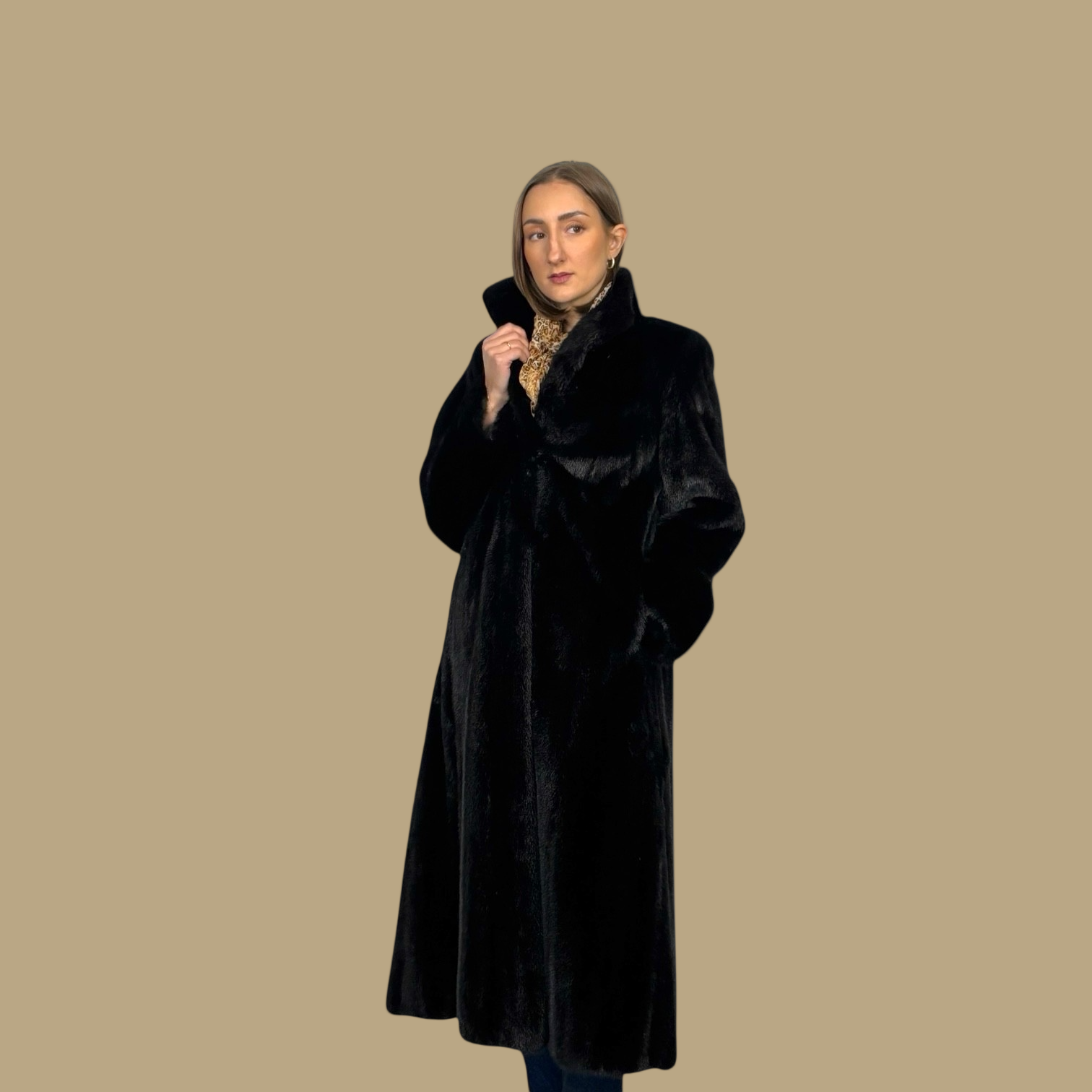 Dark Ranch Petite Mink coat