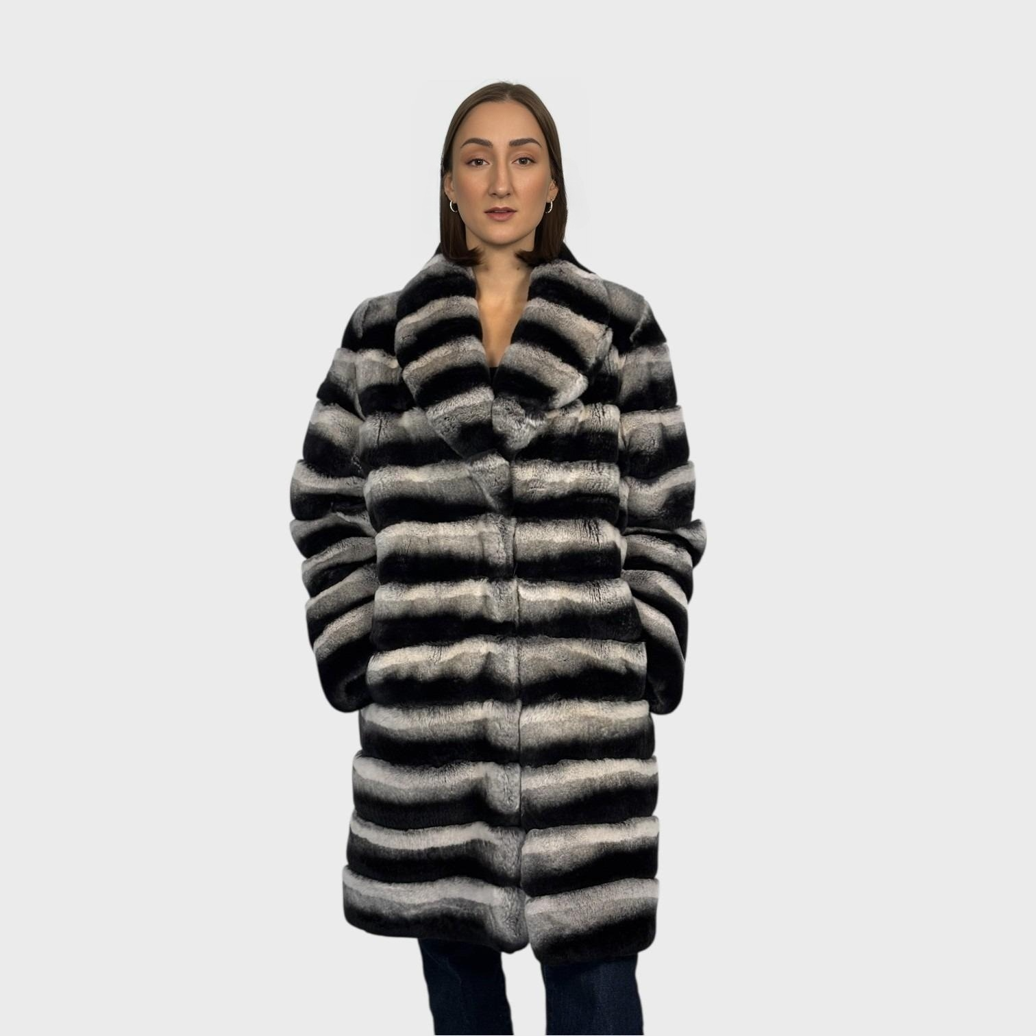 Rex Rabbit Chinchilla Shade 3/4 Jacket