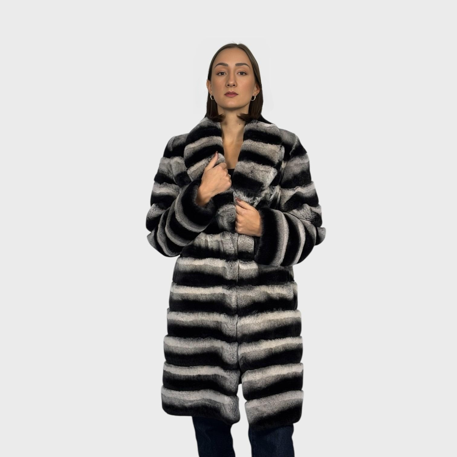 Rex Rabbit Chinchilla Shade 3/4 Jacket