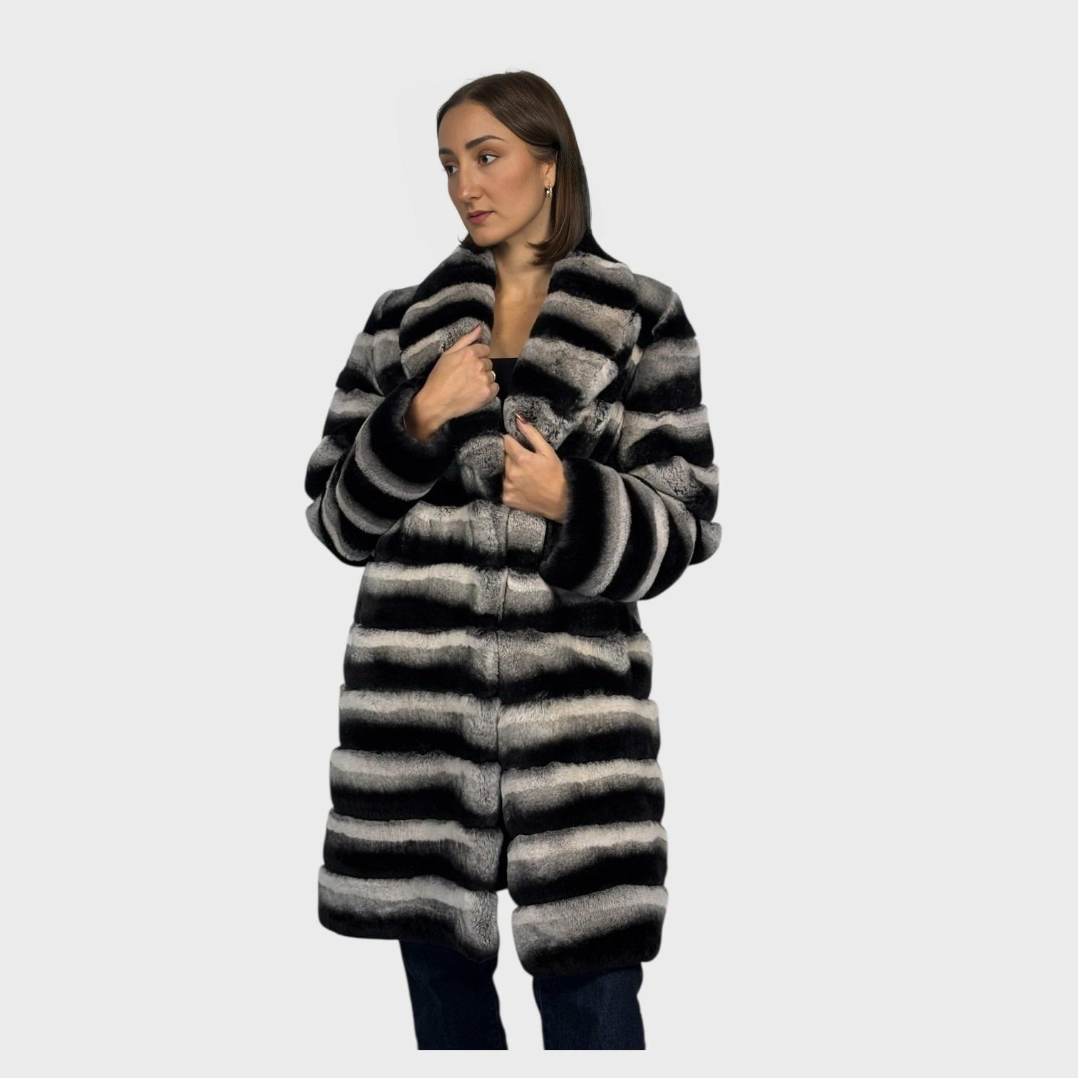 Rex Rabbit Chinchilla Shade 3/4 Jacket