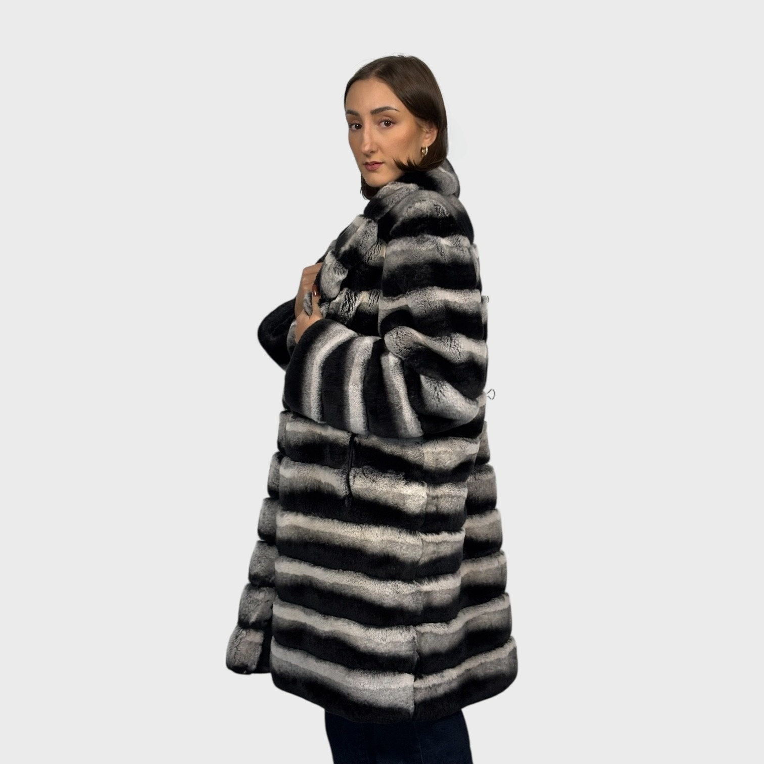 Rex Rabbit Chinchilla Shade 3/4 Jacket