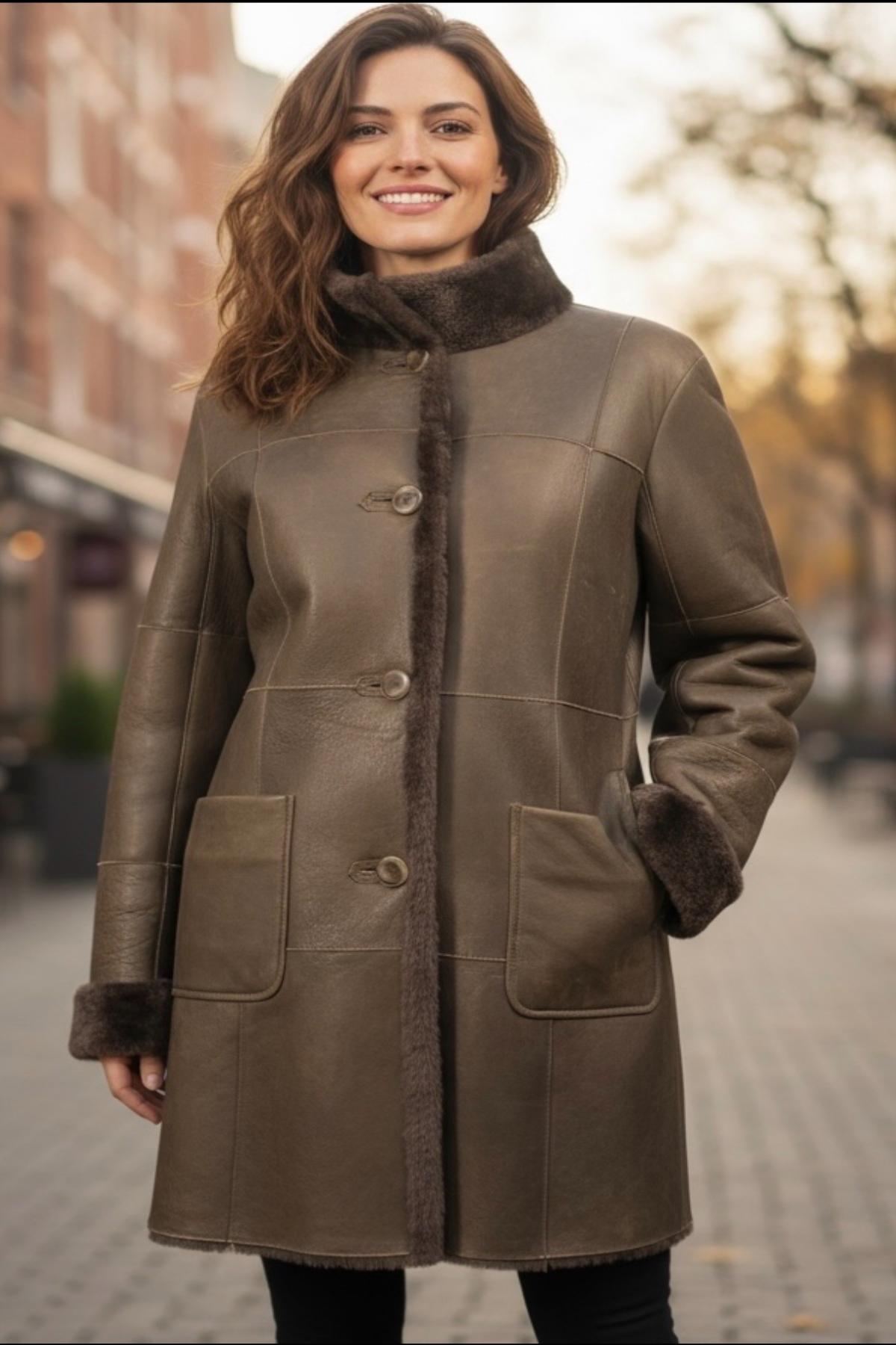 Brown Merino Shearling Jacket