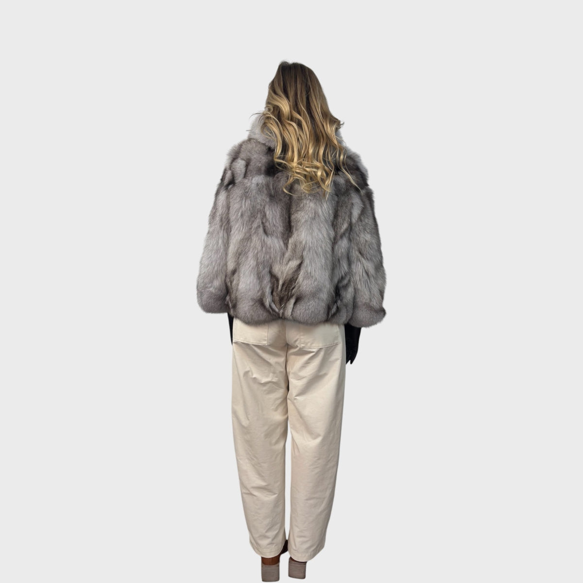 Blue Fox Patchwork Short Jacket