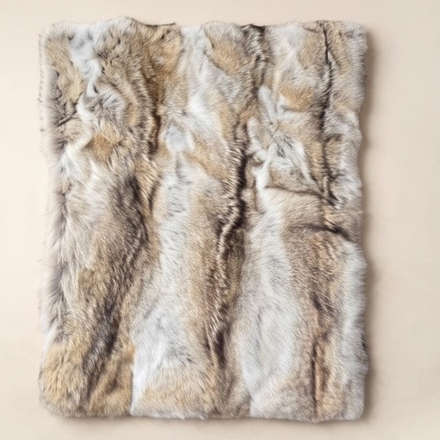 Luxurious Full Pelt Coyote Fur Blanket