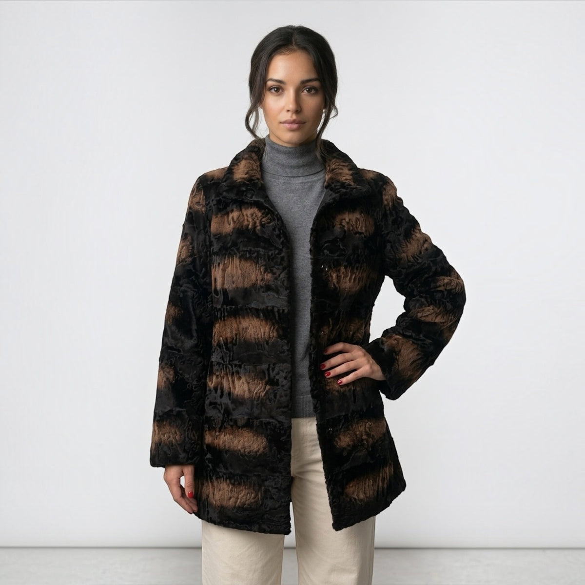 Black Brown Ombre Swakara Jacket