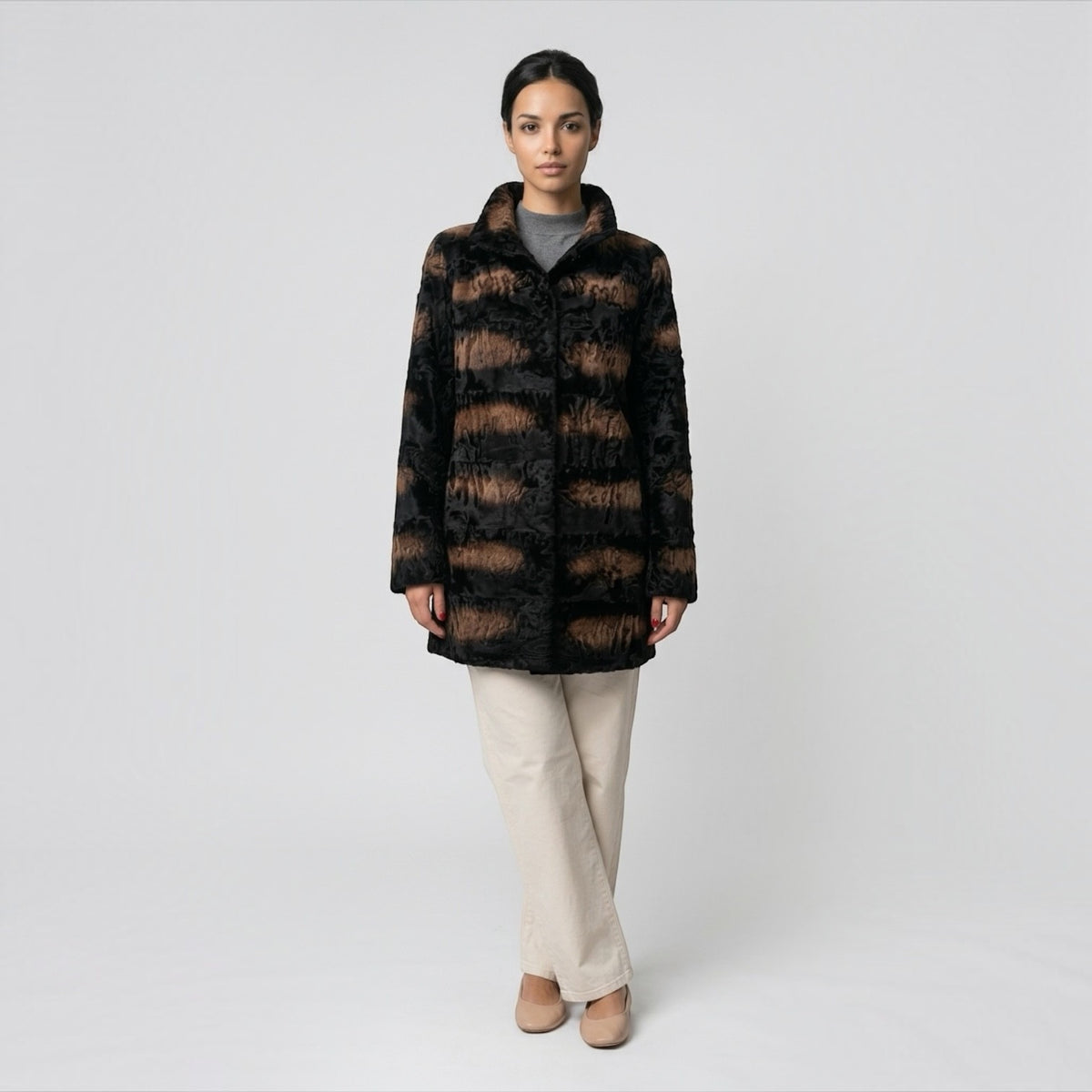 Black Brown Ombre Swakara Jacket